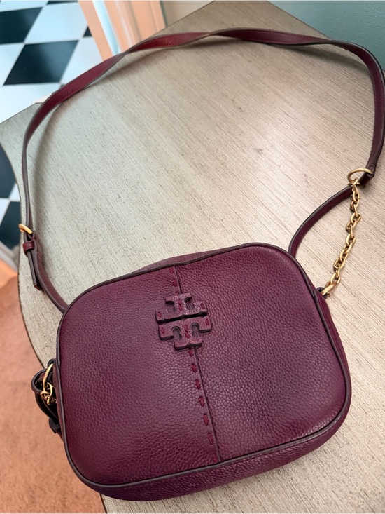 Tory Burch Handbags - Tory Burch Burgundy Leather Crossbody Bag